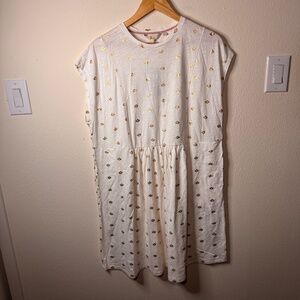 NWT US size 14 regular Boden white Dress with Gold Dot Print